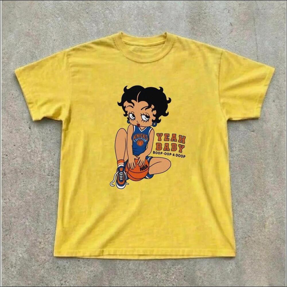 Yellow Betty Boop Basketball Tee